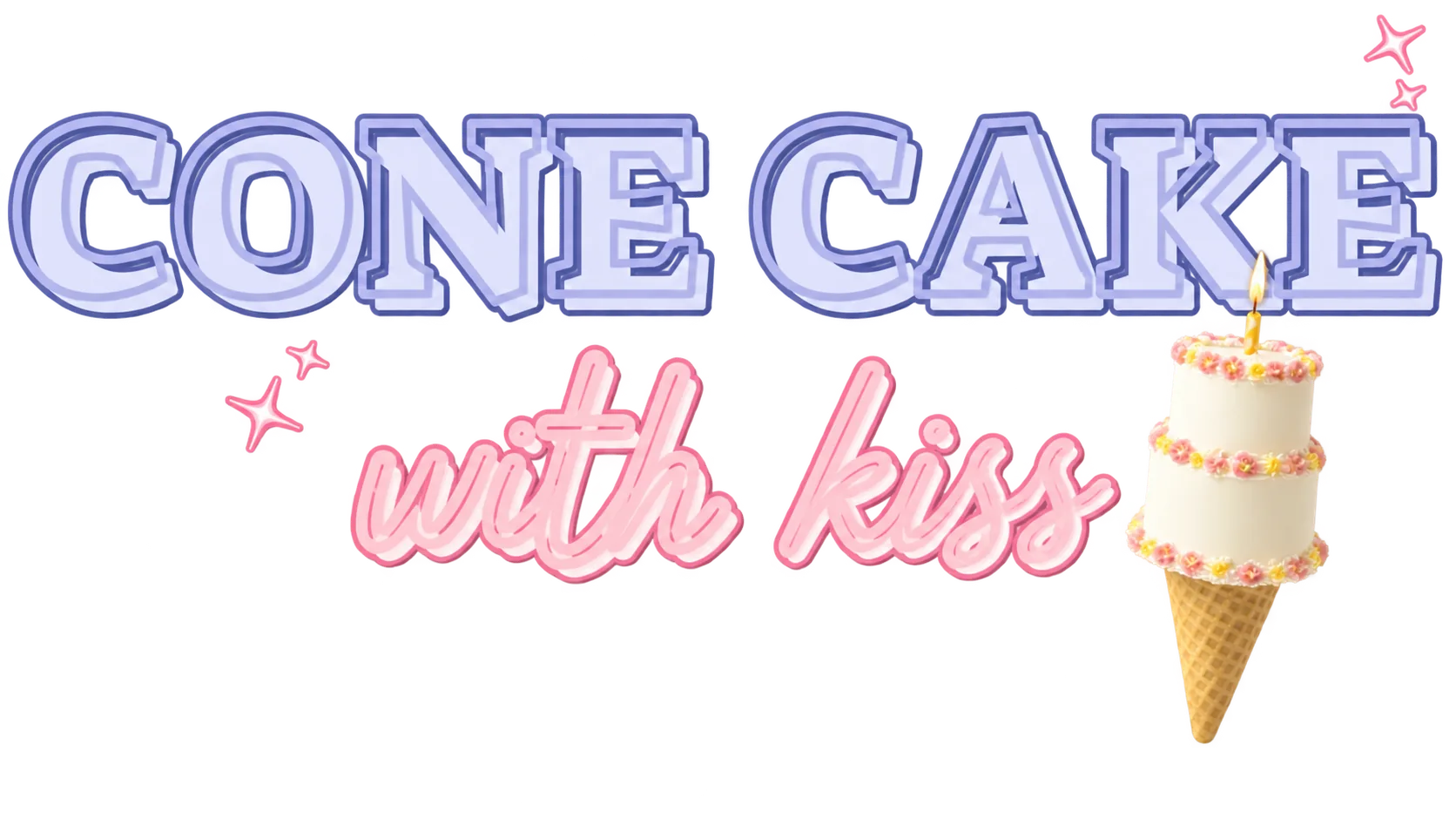 Cone Cake with Kiss