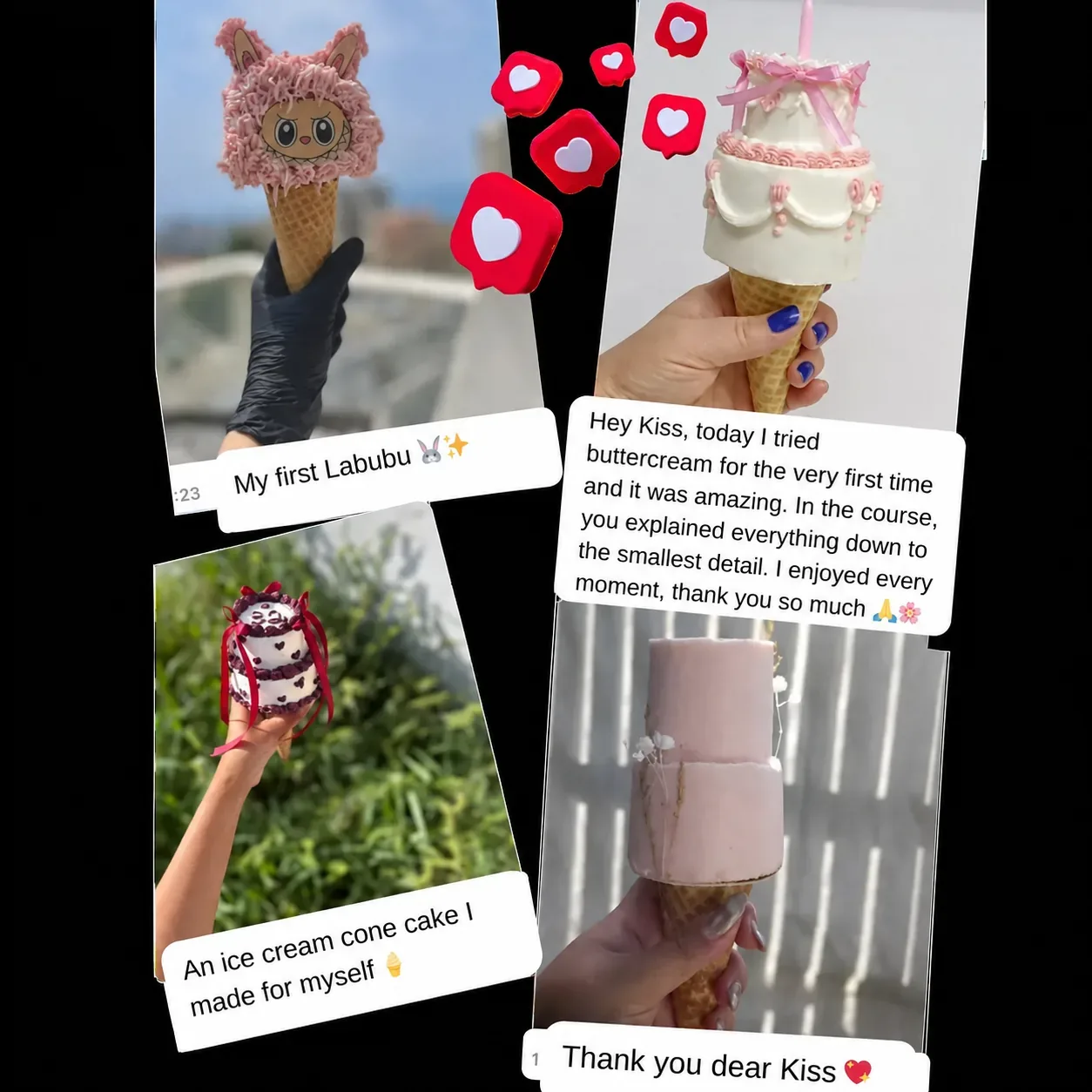Cone cake student and customer reactions